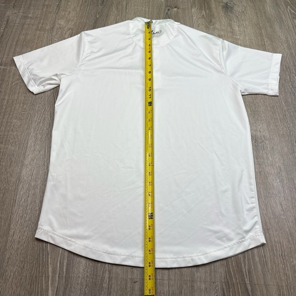 Primo Golf Polo Shirt Blade Collar Henley Performance White Short Sleeve Men's M - Picture 15 of 15